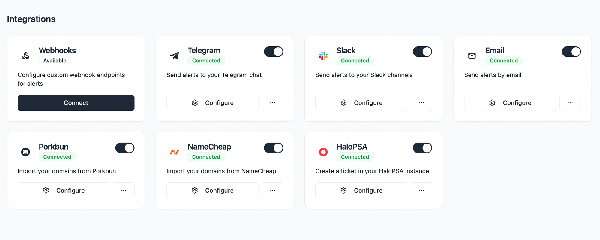 Domain monitoring for startups. Real-time alert