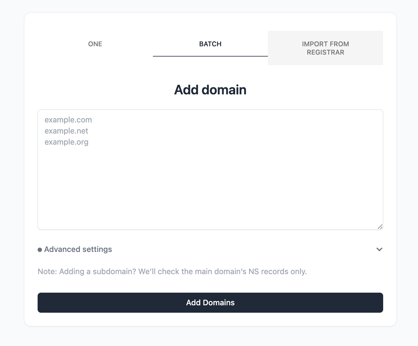 Bulk domain import tool with Namecheap and Porkbun API integration
